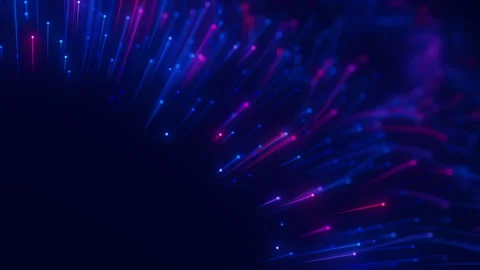 Closeup of Big data light speed flow outwards center. Abstract digital data Stock Footage 330665880