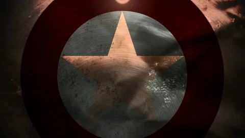 Closeup big shield with star Video stock 168045279