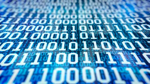 Closeup of binary code. 스톡 일러스트