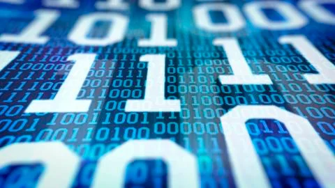 Closeup of Binary code. Stock Illustration