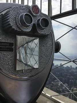 Closeup of binocular on rooftop Stock Photos