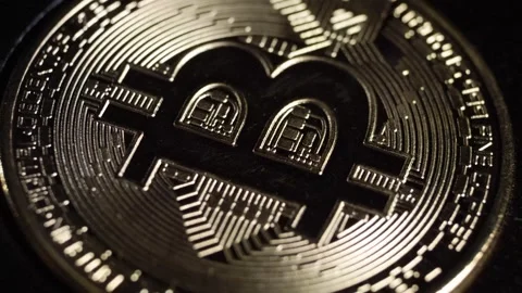 Closeup of bitcoin. Stock Footage 261173716