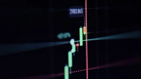 Closeup bitcoin price evolution in trading. Cryptocurrency exchange diagram Stock Footage 332420339