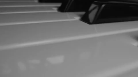 Closeup of black and white keys of the piano keyboard. copy space Stock Footage 132720110