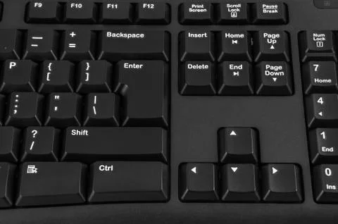 Closeup of black computer keyboard Stock Photos