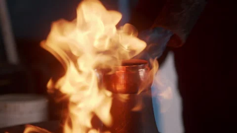 Closeup of a Blacksmith using the Burner Stock Footage 270210522