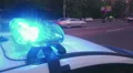 Closeup blinking strobe lights on police car, blue lightbar, emergency situation HD Footage