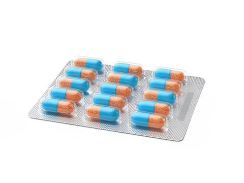 Closeup of blister pack isolated on white Stock Illustration