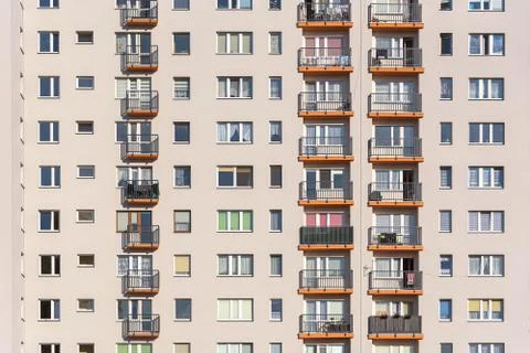 Closeup of block of flats facade Stock Photos