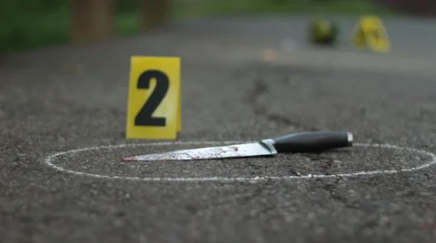 bloody knife crime scene