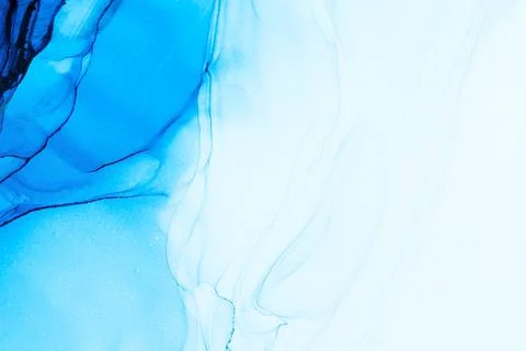 Closeup of blue alcohol ink abstract texture Stock Photos