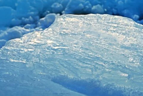 Closeup of blue ice Stock Photos