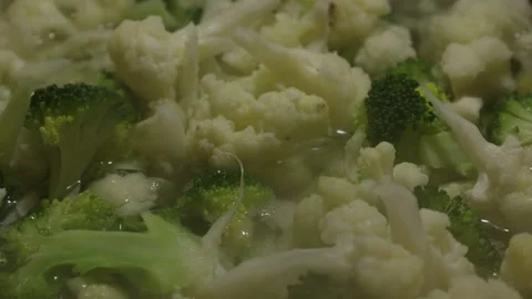 Closeup of Boil broccoli in a pot. Stock Footage 292333859