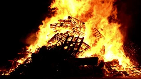 Closeup of a bonfire Stock Footage 69837608