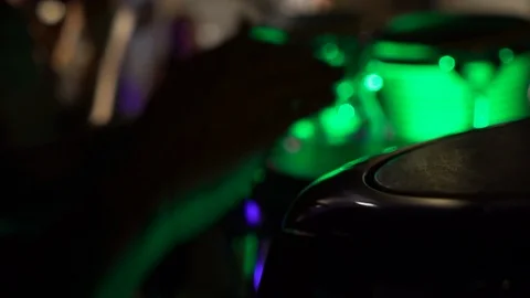 Closeup of bongo drummer performing Stock Footage 125767189