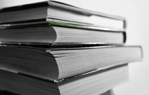 Closeup of books stack up Foto stock