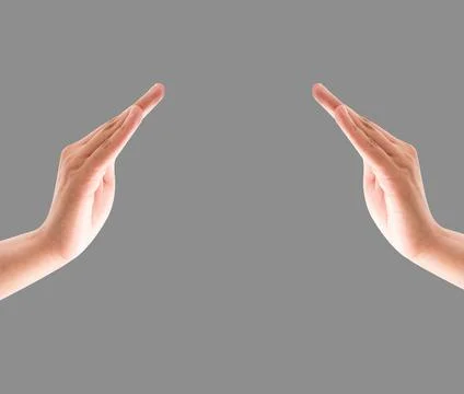 Closeup both hands on white background Stock Photos