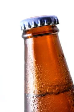 Closeup bottle beer Stock Photos