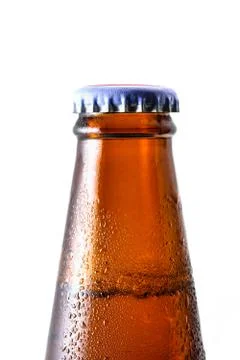 Closeup bottle beer Stock Photos