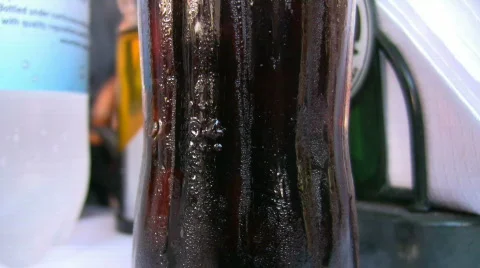 Closeup of a bottle with cola Stock Footage 505010