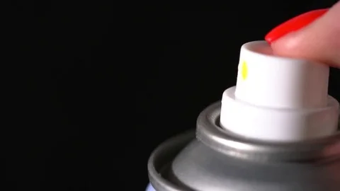 Closeup of bottle spraying on the black background Stock Footage 76215579