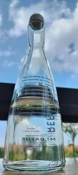 Closeup of a bottle of Vodka brandy Foto stock