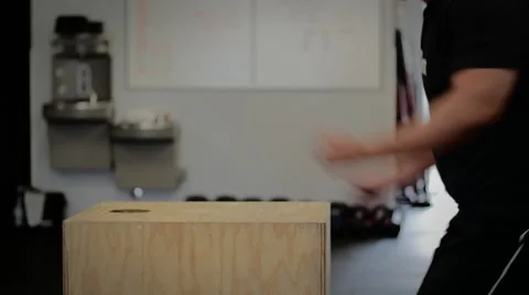 Closeup of Box Jump Stock Footage 41266272