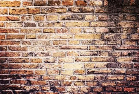 Closeup, brick wall and texture with structure, architecture and pattern with Stock Photos