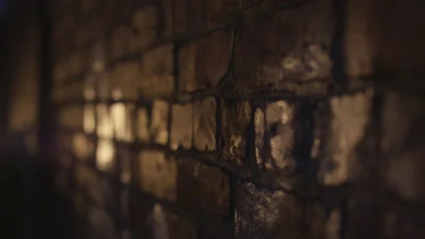 Closeup of Bricks in a Dark Alley Stock Footage 208727717