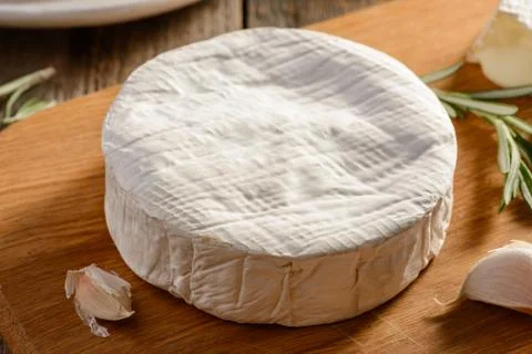 Closeup on a Brie cheese Foto stock