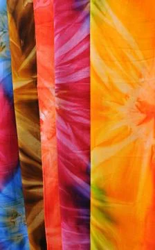 Closeup bright fabrics Stock Photos