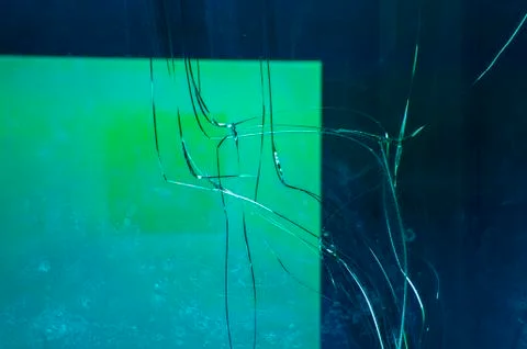 Closeup of Broken Window Stock Photos