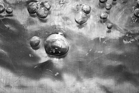 Closeup of Bubbles on Metal Foto stock