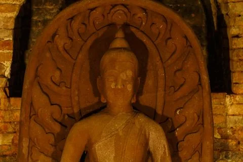Closeup of a buddha statue Stock Photos