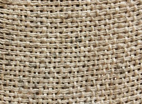 Closeup a burlap texture Stock Photos
