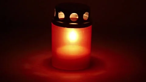 Closeup Of Burning Candle in motion Stock Footage 135381464