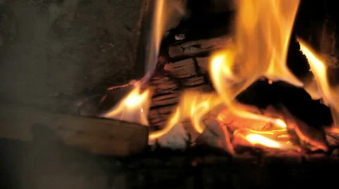 Closeup of a Burning Fire Stock Footage 36051749