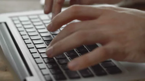 Closeup of businessman hand typing on computer keyboard. Men hands busy typing Video stock 108605262