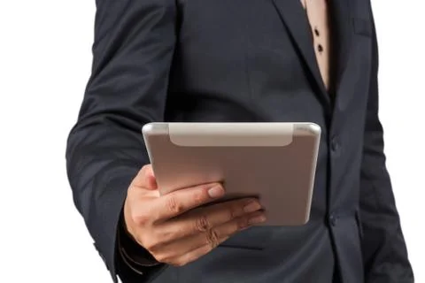 Closeup of a Businessman with a tablet computer. Stock Photos