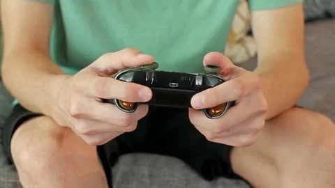 Closeup of buttons on a video game controller being pressed Stock Footage 71897021