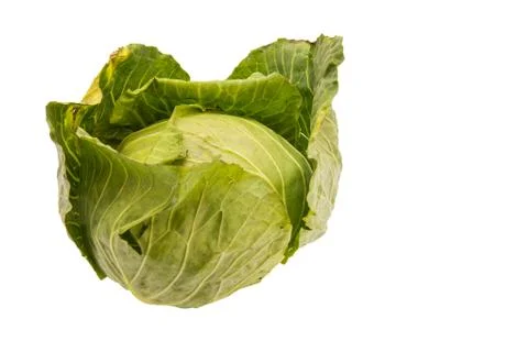 Closeup cabbage on isolated white background Stock Photos
