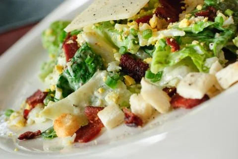 Closeup of caesar salad Stock Photos
