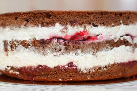Closeup of cake in cooking process, macro Stock Photos