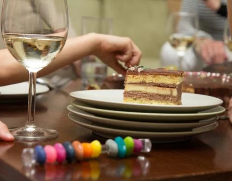 Closeup of cake on plate Stock Photos