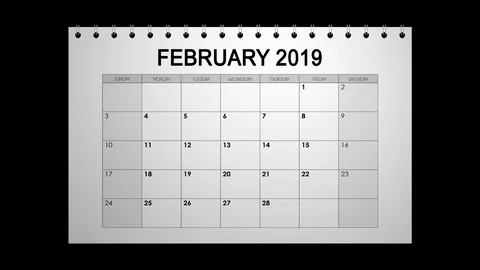 Closeup of a calendar for year 2019 Stock Footage