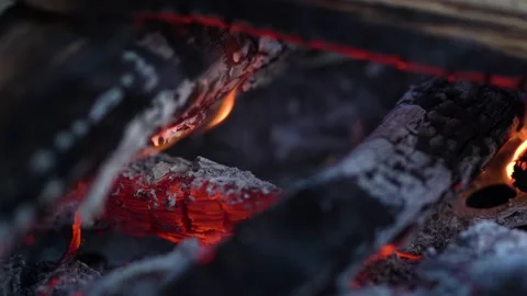 Closeup of campfire Stock Footage 138339470