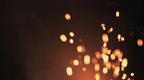 Closeup of Campfire Sparks Stock Footage 49354053