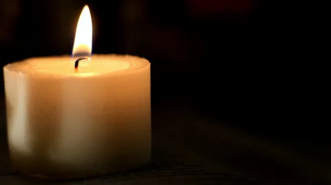 Closeup of Candle on Black background Stock Footage 35348370