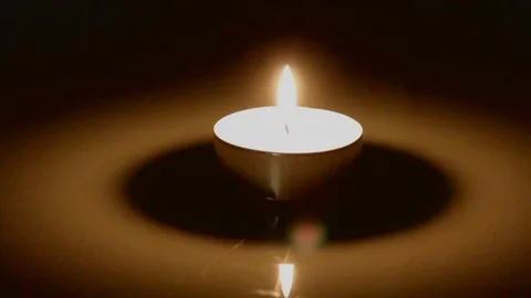 Closeup of candle on black Stock-Footage 74503108