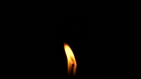 Closeup candle fire flame isolated burning on black background, slow motion HD Stockbeeldmateriaal 159849441